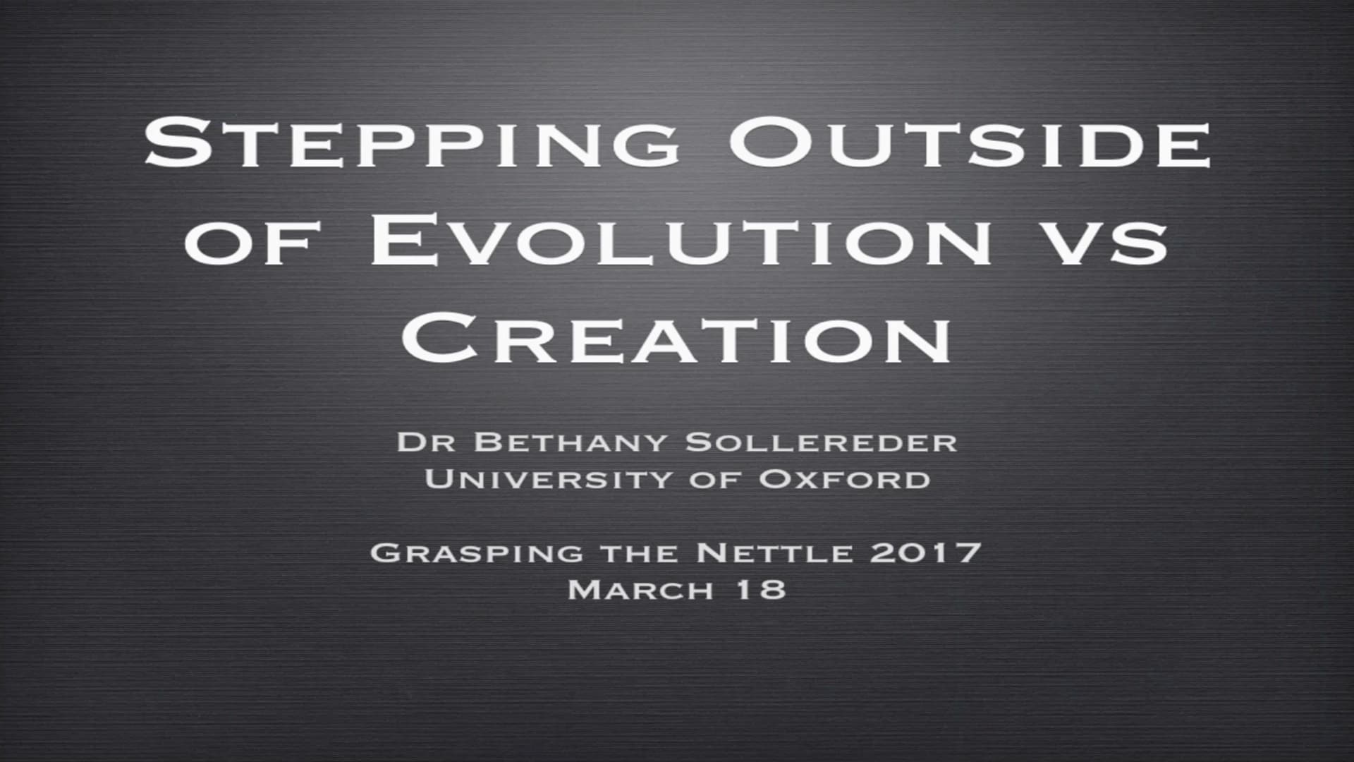 Stepping Outside of Evolution vs Creation