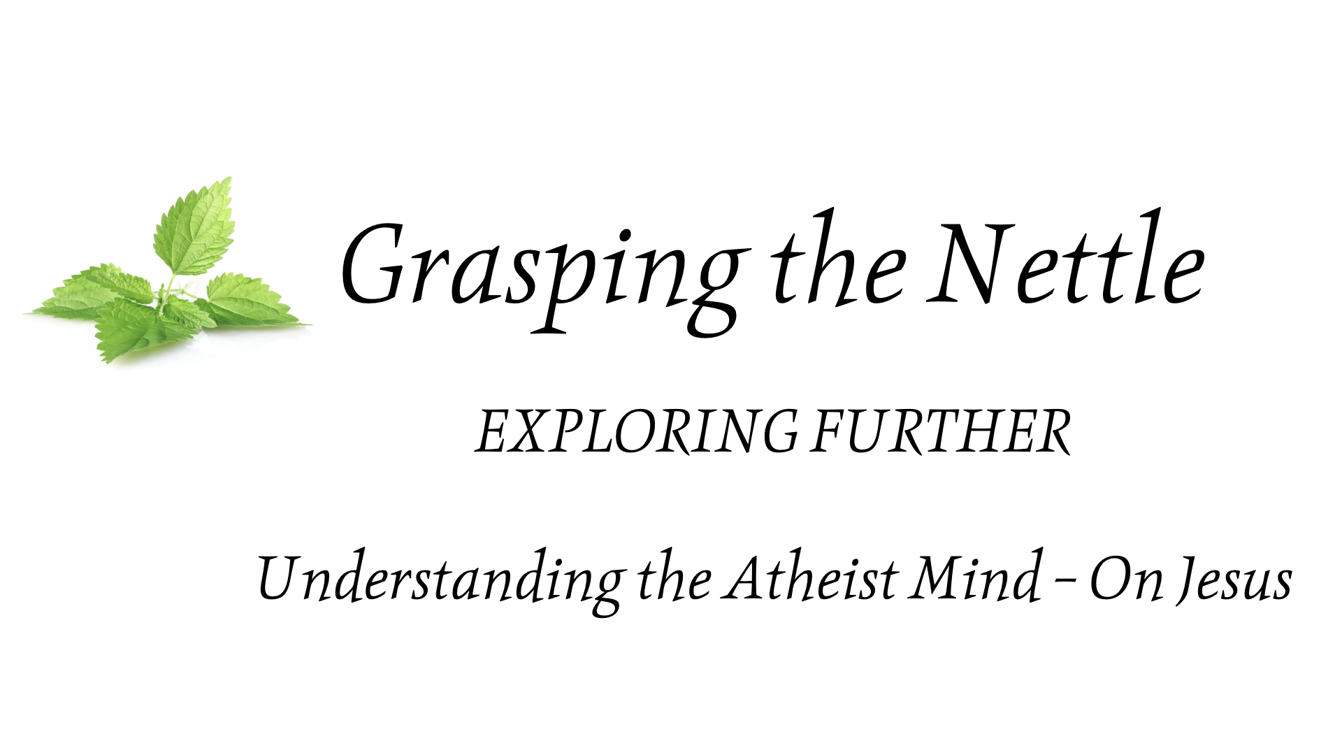 Understanding the Atheist Mind - On Jesus