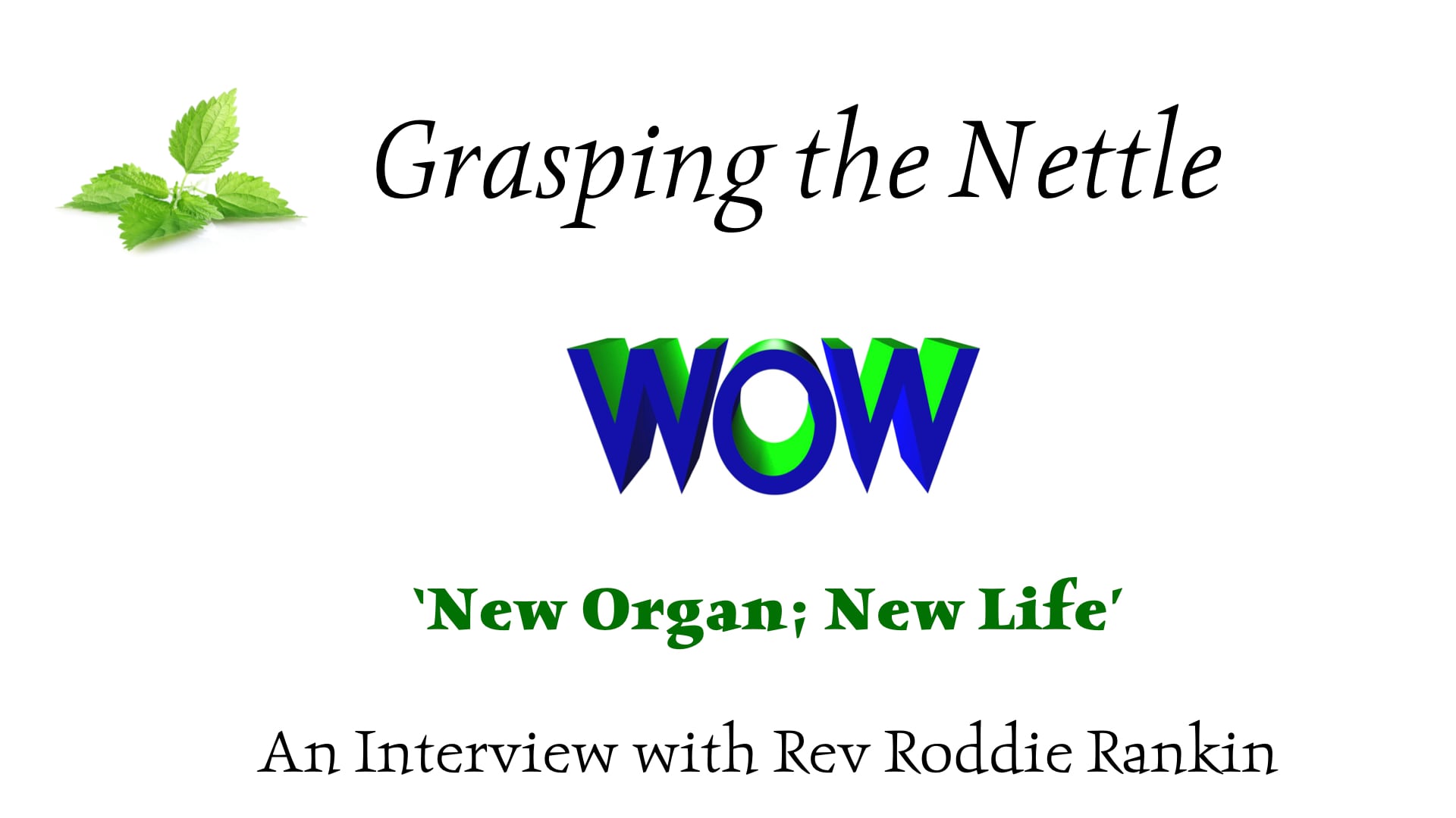 WOW - New Organ; New Life